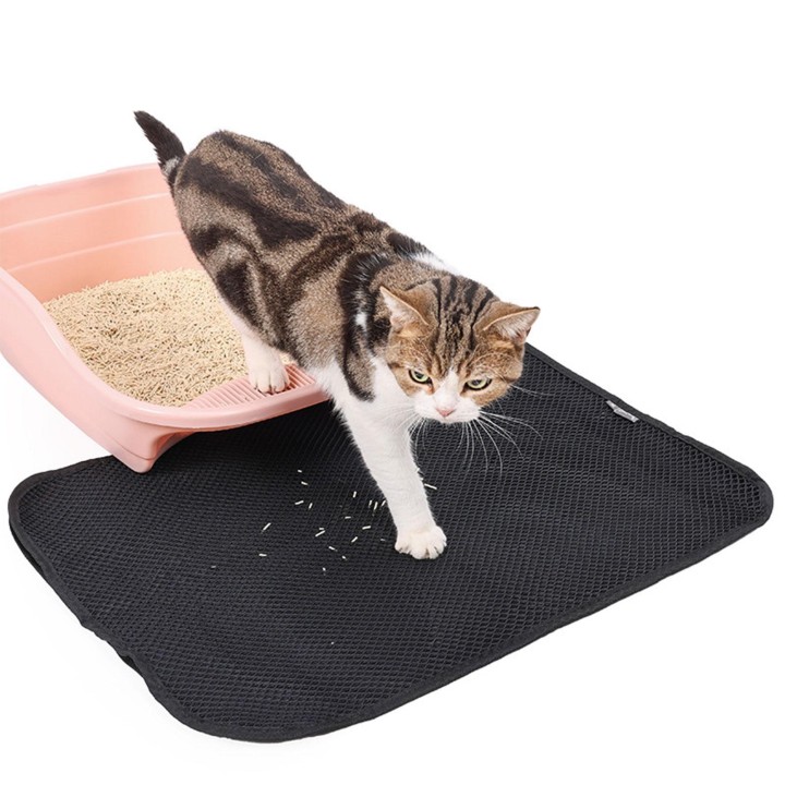 Wasserdichte Katzenstreumatte für Haustiere, EVA-Katzenstreu-Auffangmatte für Katzentoiletten im Innenbereich, rutschfeste Un