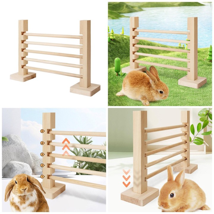 Hamster-Hindernishürde, Hindernis, Kaninchenspielzeug, Holz-Sprungstange für Hamster, für Meerschweinchen, Rennmäuse, Backenz