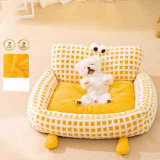 Hundehütte für alle Jahreszeiten, abnehmbares und waschbares, antihaftbeschichtetes Fell, warmes Hundebett, Haustier, kleines