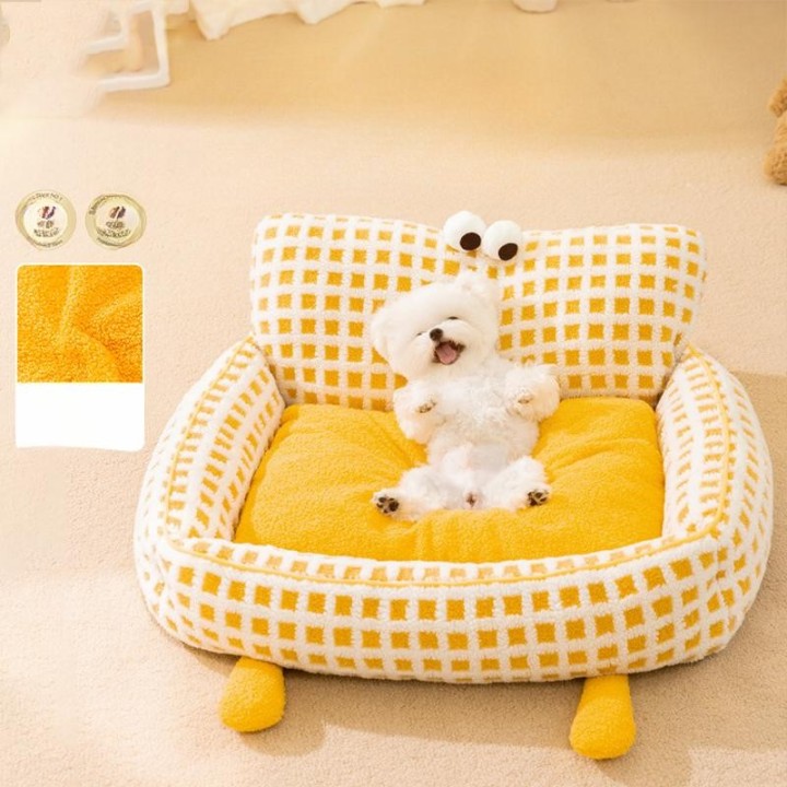 Hundehütte für alle Jahreszeiten, abnehmbares und waschbares, antihaftbeschichtetes Fell, warmes Hundebett, Haustier, kleines