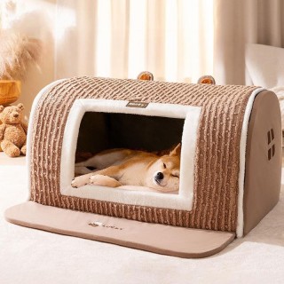 Braun Dreidimensionale Bär Gebogene Haus Zwinger Katze Haus Große Raum Kleine Hund Große Hund Herbst Haustier Lieferungen S: