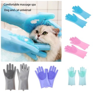 Badehandschuhe für Haustiere, Katzenreinigung, Fellpflege, Massagekamm, kratzfeste Handschuhe zur Tiefenreinigung und Haarent
