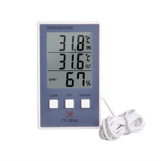 Aquarium-Thermometer und Feuchtigkeitsmesser mit doppelter Temperaturanzeige with probe cable