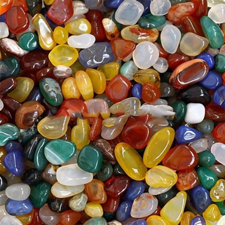 Natürlicher Kristallkies, 100 g, wiederverwendbar, siebenfarbiger Achat, für Aquarien, Landschaftsbau schwarz