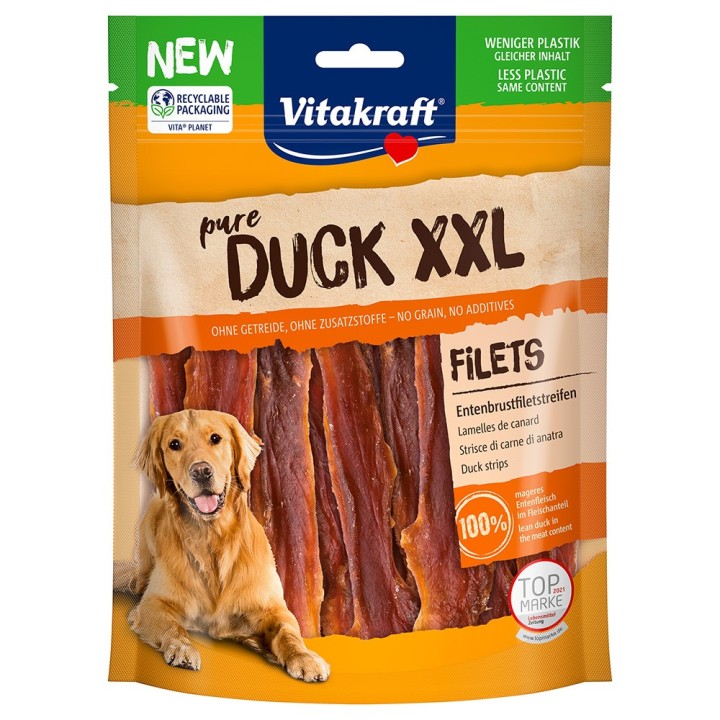 Vitakraft pure DUCK  XXL Entenstreifen - Sparpaket: 2 x 250 g