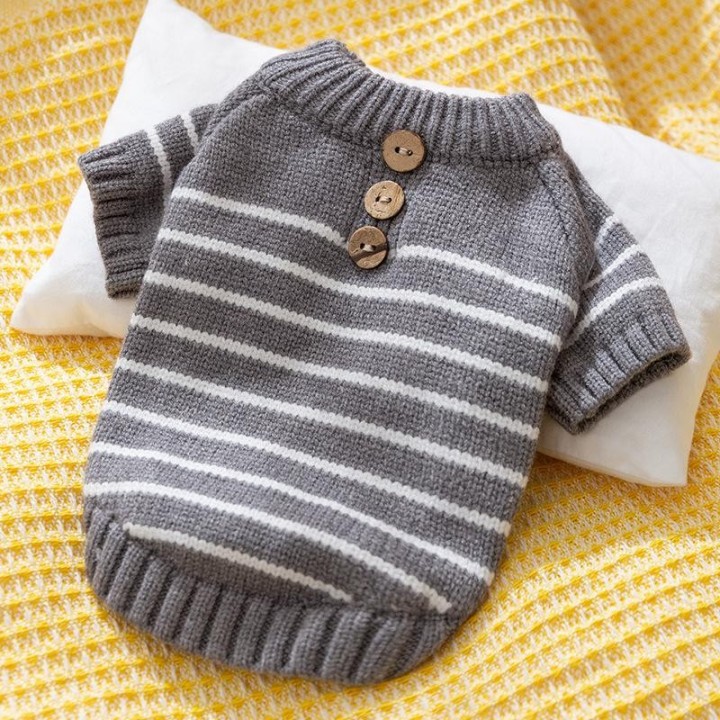 Warmer Rollkragenpullover für Hunde, modischer gestreifter Strickpullover für Hunde, Haustierkleidung, süßer Katzenpullover,