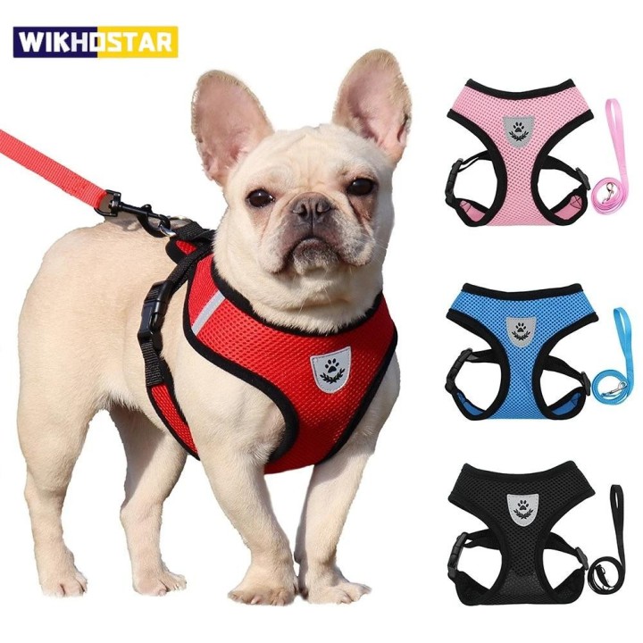 Katzen-Hundegeschirr, Leine, verstellbare Weste, Polyester-Netz, atmungsaktive Geschirre, reflektierend, für kleine Hunde, Ka