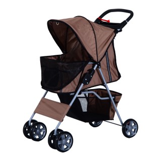 PawHut Hundewagen  Hundebuggy in Kaffeebraun, Leichter Pet Stroller Jogger Anhänger, Faltbar & Praktisch  Aosom