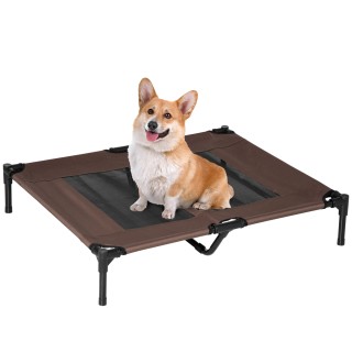 PawHut Hundeliege Outdoor Hundebett & Hundesofa 92x76x18cm in Kaffee-Braun für komfortablen Schlafplatz im Freien   Aosom.de