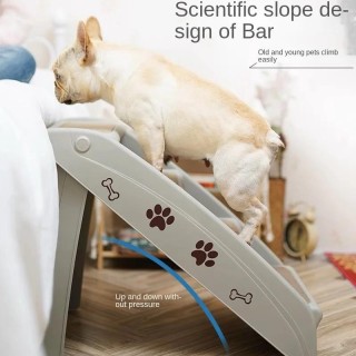 Haustierbedarf Beige Klappbare Hundeleiter Kunststoff Rutschfeste Haustierstufen Hundetreppe Klappbare Hundeleiter Kunststoff