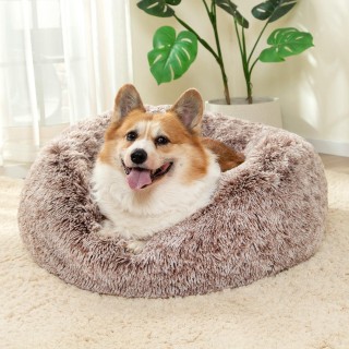 Runde Katzenbetten Haus Weicher langer Plüsch Bestes Haustier Hundebett für Hunde Korb Haustierprodukte Kissen Katzenbett Kat