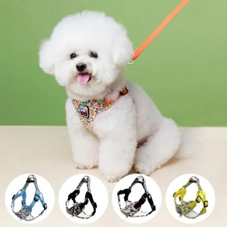 Haustier-Hundegeschirr, Nylon, zugfrei, reflektierender Hundebrustgurt, atmungsaktiv, verstellbares Haustierhalsband für klei