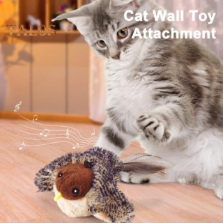 Katzenspielzeug mit flatterndem Vogel, interaktives zwitscherndes Katzenminzenspielzeug mit lebensechtem Klang, berührungsakt