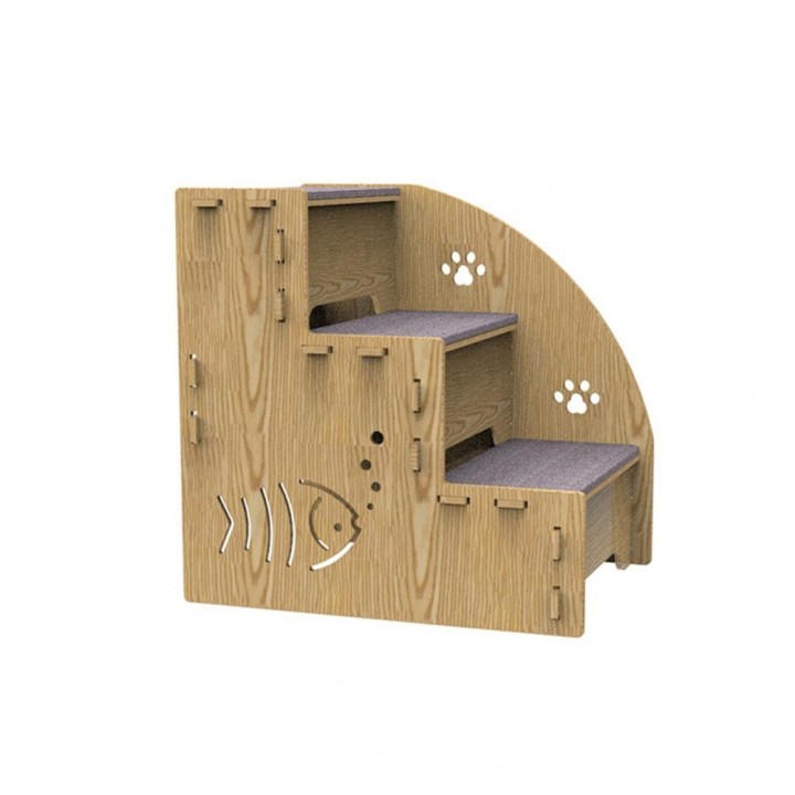 Haustierleiter für kleine Hunde, abnehmbare Haustierleiter für Hunde und Katzen, einfach zu installierende dreistufige Treppe