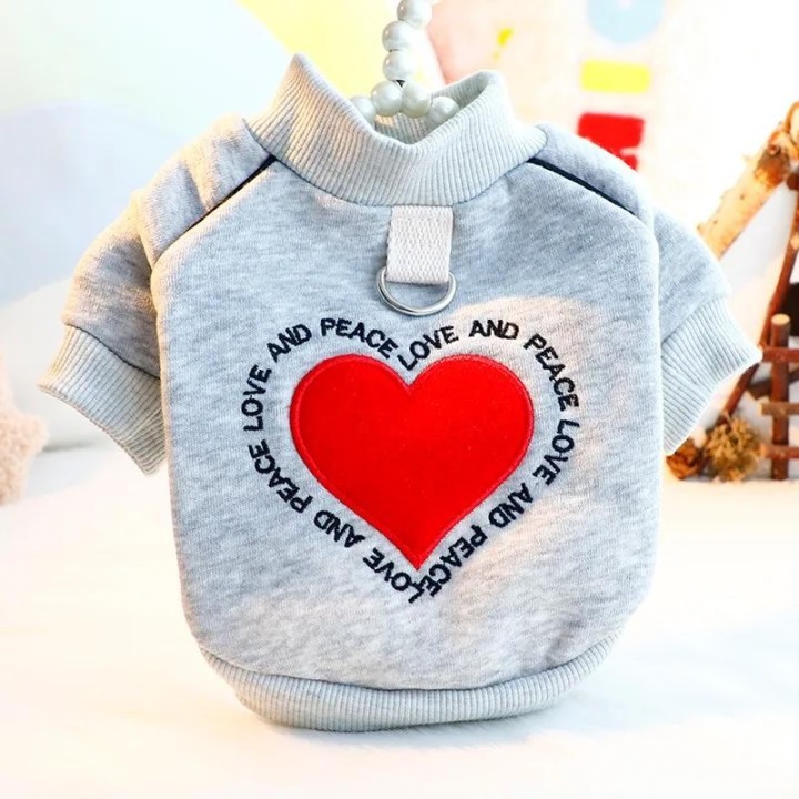 Haustier-Kapuzenpullover mit hohem Halsausschnitt, bestickt, Herbst/Winter, Katzen-Prinzessin, Kapuzenpullover, Liebespullove