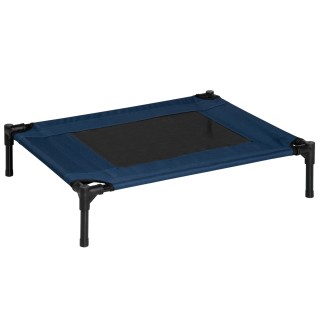 PawHut Hundebett Hundeliege Outdoor Katzenbett Haustierbett Schlafplatz 76,2x61x18cm Stahl 600D Oxford-Gewebe Blau für drinne