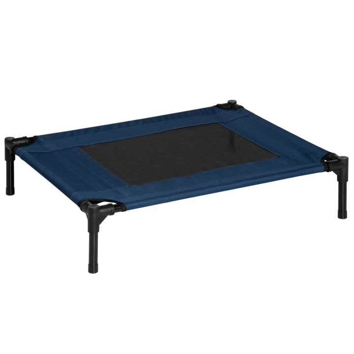 PawHut Hundebett Hundeliege Outdoor Katzenbett Haustierbett Schlafplatz 76,2x61x18cm Stahl 600D Oxford-Gewebe Blau für drinne