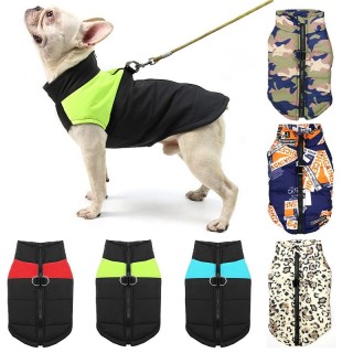 Wasserdichte Winterhundekleidung, warme Haustier-Baumwolljacke, Weste für kleine große Hunde, Welpen, französische Bulldogge,