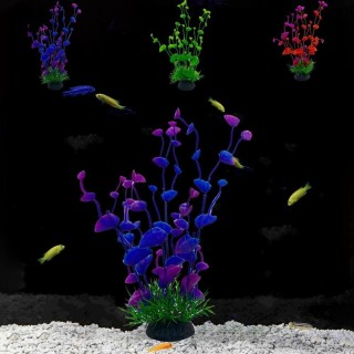 Künstliche Aquarium Pflanzen Dekoration Gras Unterwasser Aquatische Kunststoff Pflanzen Aquarium Ornamente violett