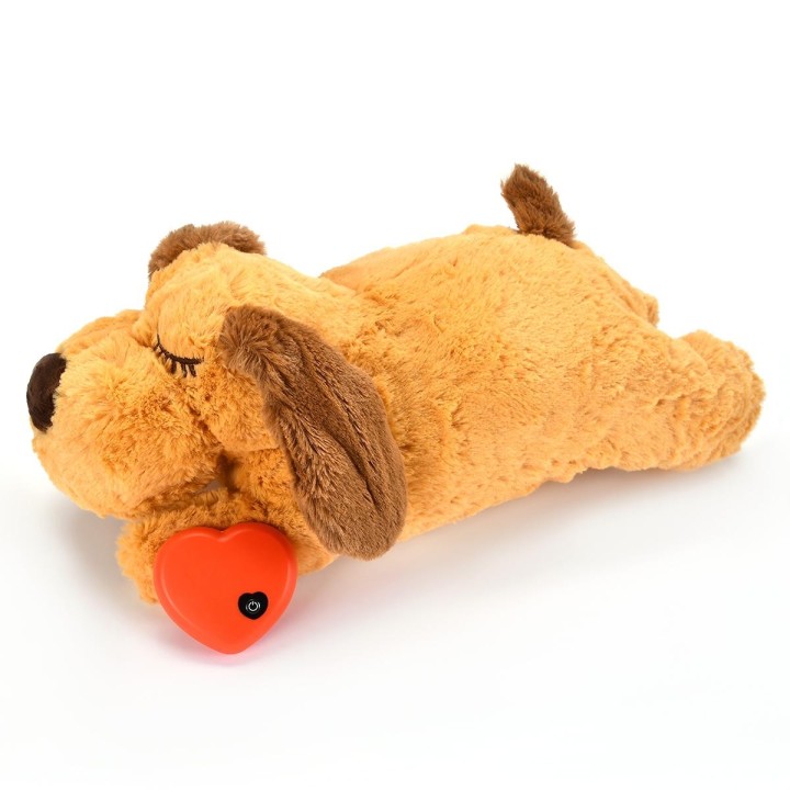Plüsch-Spielzeug mit Herzschlag für Verhaltenstraining bei Welpen, Plüsch-Kuscheltier, Angstlinderung, Einschlafhilfe, Puppe,