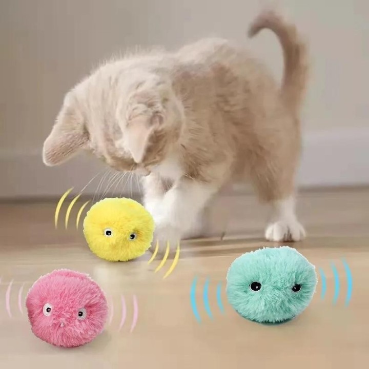 Interaktiver Ball Smart Cat Toys Plüsch Elektrisches Katzenminzen-Trainingsspielzeug Kätzchen Touch Sounding Haustierprodukt