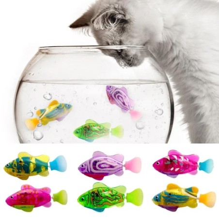 1/3/6/8 stücke Katzenspielzeug Interaktiver Roboterfisch LED beleuchtetes wasseraktiviertes Katzen-Elektroschwimmfischspielze