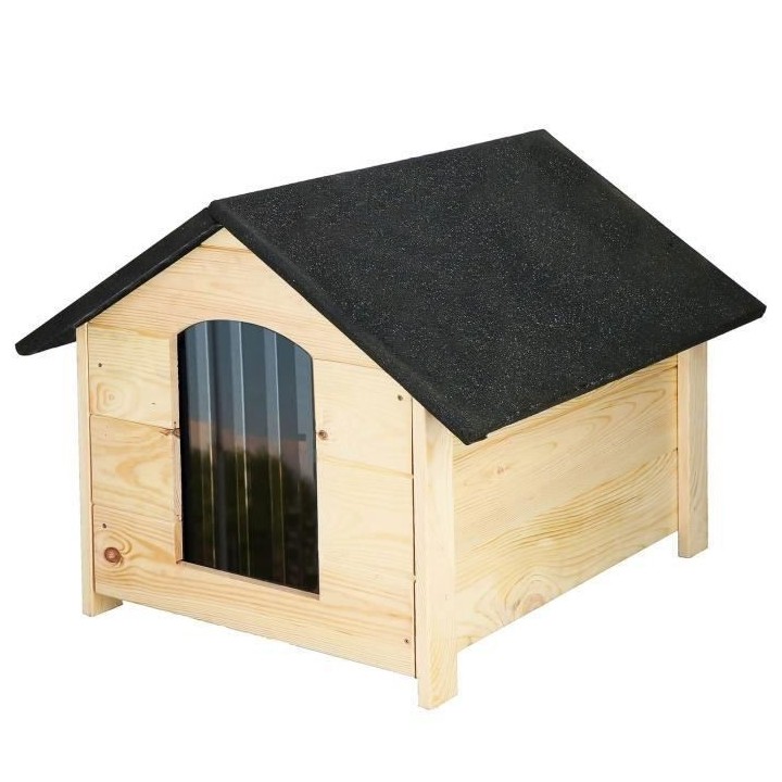 Maison pour chien en bois - Springos® - 66x51,5x51 cm - Innenraum - Imprägniertes Holz - Polystyrol