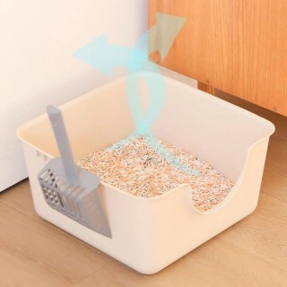 Katzentoilette mit offener Oberseite, Spritzschutz, Katzentoilette mit hohem Rand, Katzentoilette für Kätzchen, kleine und mi