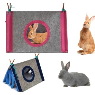 RUI RUI YU Kleintierzelt, Versteckhaus, Haustiernest, Bett, Unterschlupf mit kreisförmigem Fenster für Hamster, Ratten, Igel