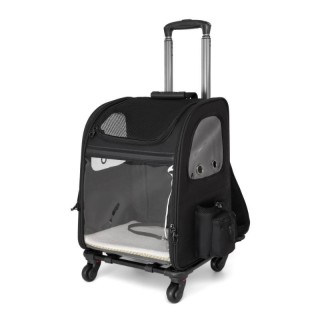 Haustier-Trolley-Koffer-Rucksack, tragbare Katzen- und Hundetasche, atmungsaktiv, große Kapazität, erweiterbare Haustiertasch