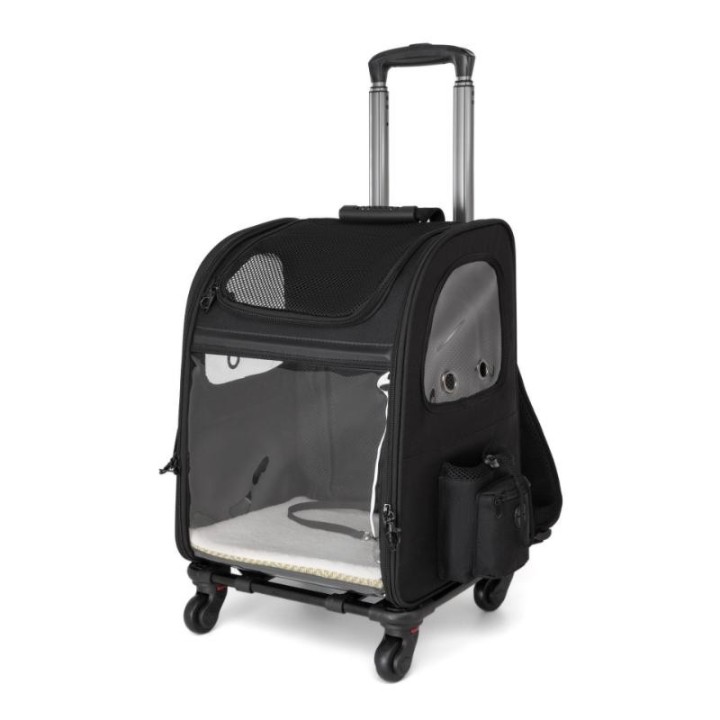 Haustier-Trolley-Koffer-Rucksack, tragbare Katzen- und Hundetasche, atmungsaktiv, große Kapazität, erweiterbare Haustiertasch