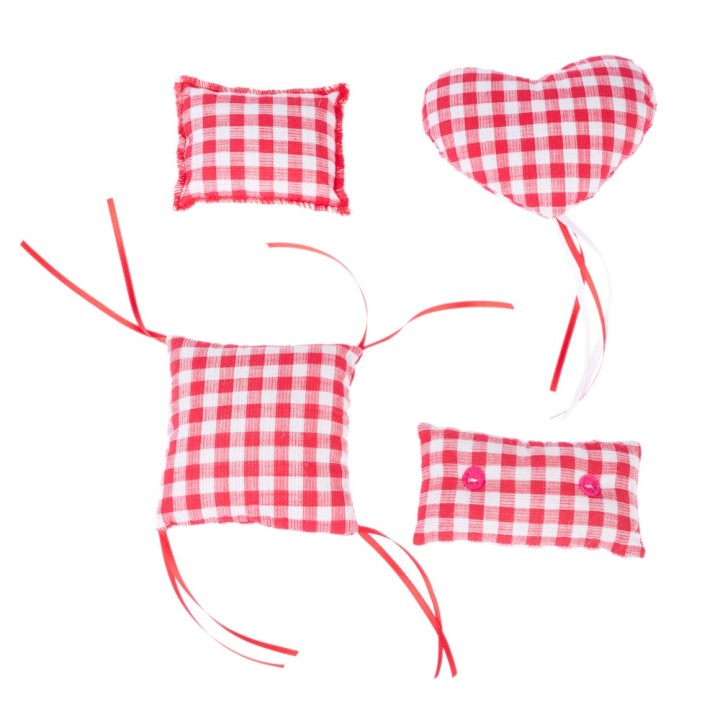 TIAKI Vichy Katzenminze-Kissen - 4er Set