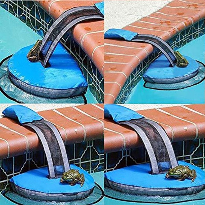 Tier-Fluchtnetz für Swimpotang-Pool, Frosch-Vogel-Rettungsrinne, Pool-Zubehör One size blau