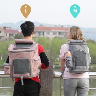 Atmungsaktiver Haustier-Katzen-Träger-Rucksack Faltbarer Haustier-Träger-Transport Reisetasche Outdoor-Reise Tragbare Hundeta