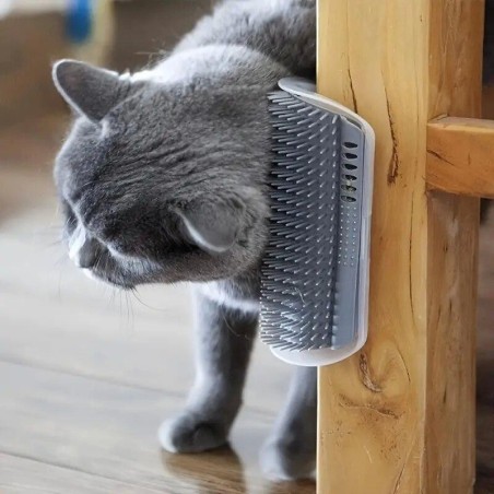 Mode für Katzen und Hunde, Haustierpflegebürste, Wand-/Eck-Katzenkratzgerät, Reibe-Katzenmassagebürste, Selbstkämmbürste, lan