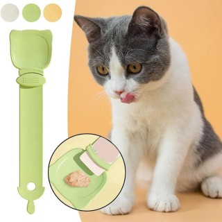 Praktischer Tierfutterlöffel, Katzenleckerli-Stick-Löffel, Nassfutter-Futterkontrollwerkzeug, Futterquetschschaufel, Futtersp