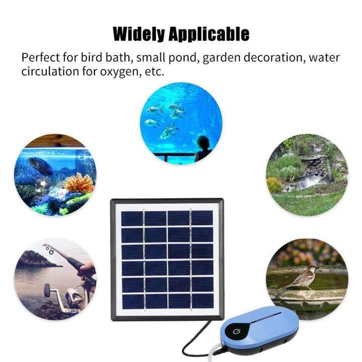 1,5 W Solar-Sauerstoffpumpe, Aquarium-Sauerstoffgenerator, Mini-Brunnen, Aquarium, Sauerstoffbelüfter, Teichbelüfter, Luftpum