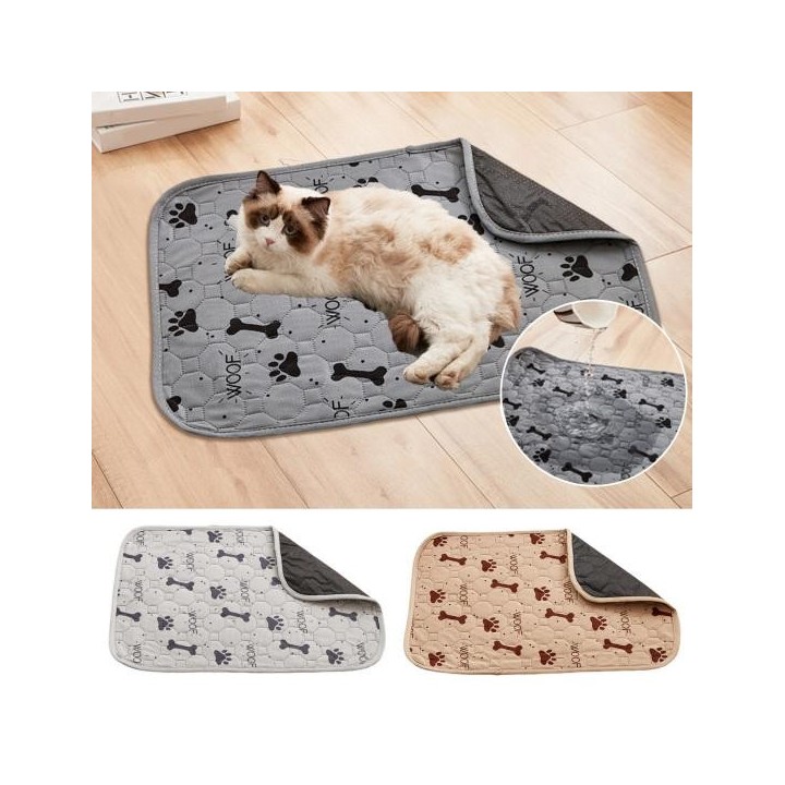 Pad Haustier-Trainingspad, hochsaugfähig, extraweich, schnelltrocknend, Cartoon-Druck, waschbar, für Haustiere S licht grau