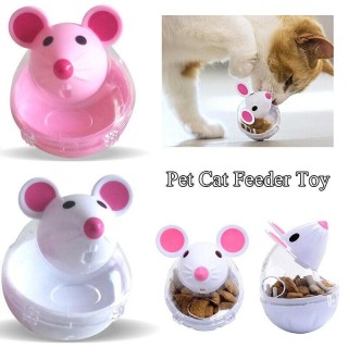 Automatischer Futterspender für Hunde und Katzen, Futterspender, Tumbler, Schüssel, Spielzeug, interaktiver Ball 1PCS weiß