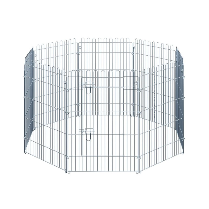 Freilaufgehege Welpenauslauf Welpenzaun Laufstall Welpengitter für Tiere 8-teilig B63 x H91 cm