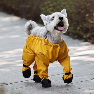 Wasserdichte, vollständig abdeckende Hundestiefel, reflektierende, atmungsaktive Hundestiefel mit Hosenträgern, PU-verstellba