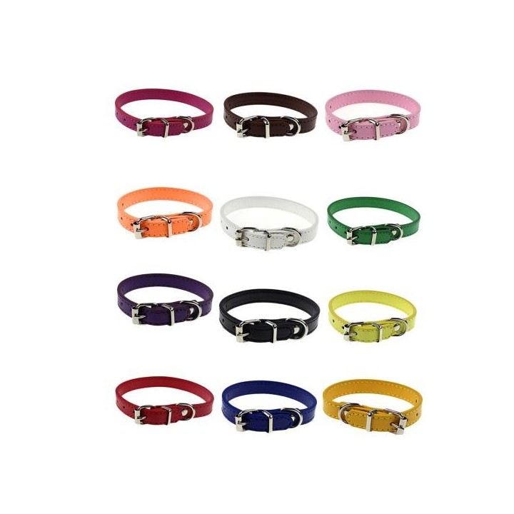 Halsband für Haustiere mit Schnalle in reiner Farbe S weiß