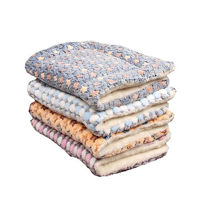 49*32cm Haustier Katze Hund Winter Warme Flanell Bett Pad Rest Matte Nicht Slip Decke