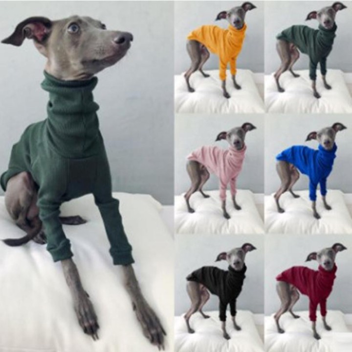 Hochgeschlossener Thread Zweibeiniger Haustier-Hundekleidungs-Windhund-Whippet-Jacken-Mantel-Stretch-Rollkragen-Haustier-Pyja