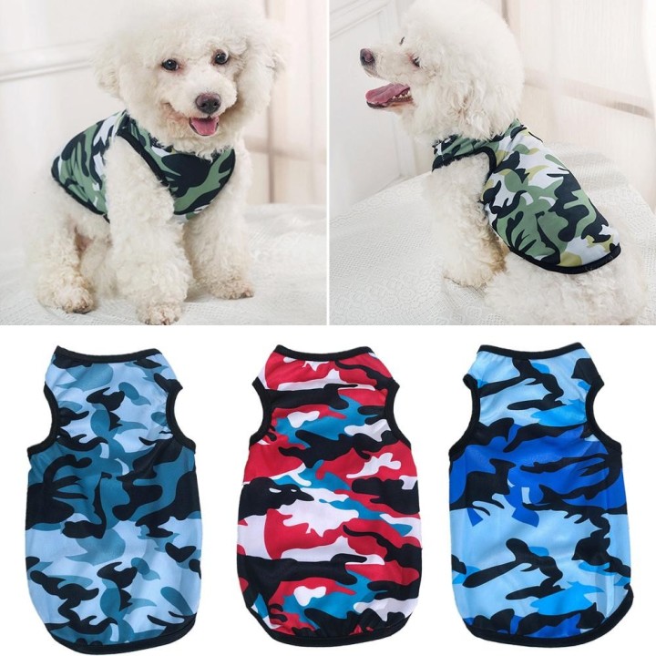 2023 neue Stil Hund Kleidung Camouflage Weste Für Kleine Hunde Pet Welpen T Hemd Komfortable Haustier Kleidung Pet Liefert Fr