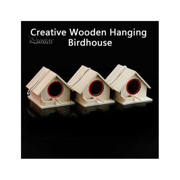 Einzigartige, einfache Installation, glatte Kanten, Vogelnest, kreative hölzerne hängende Vogelhaus-Gartendekoration L