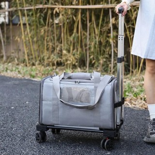 Neuer Haustier-Trolley, atmungsaktiv und abnehmbar, tragbare Katzentasche für Reisen im Freien, tragbare Katzen-Trolleytasche