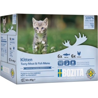 Bozita Pouch HiS Multibox Fisch&Fleisch Kitten 12x85g