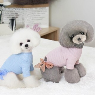 Herbst und Winter neue Hundekleidung süße Schleife Pullover kleine Hund Teddy Katze Haustier Kleidung Welpen Kleidung Welpen