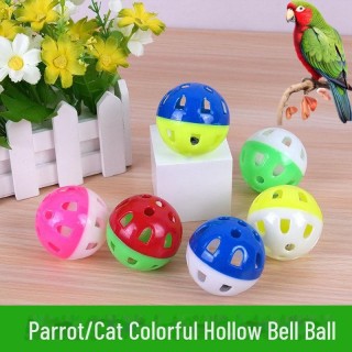 Bunter 3,8 cm großer Plastik-Spielball mit Glöckchen für Katzen, Hunde und Papageien Diameter 4cm